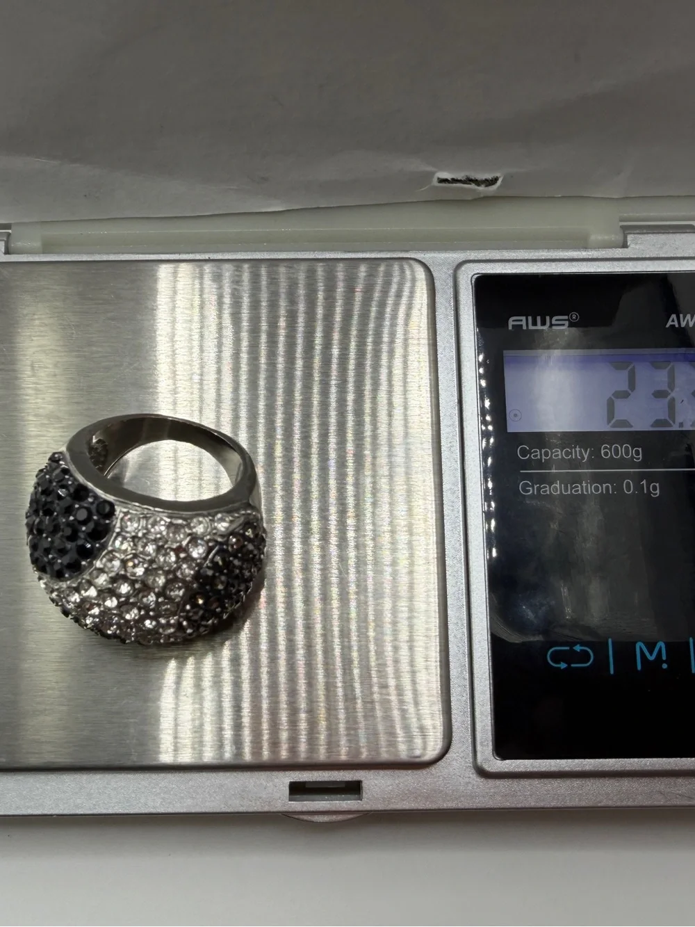 Art Deco Big & Bold Cocktail Dome Ring Black & White CZ’s Size 6 - 7